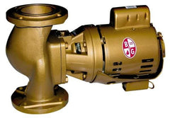 Bell & Gossett - 1/6 hp, 16-5/8" Long, 1 Phase, Bronze Housing, Brass Impeller, Inline Circulator Pump - 115 Volt, 60 Hz, 8-1/2" Flange Width, Bell & Gossett Part No. 102217, 125 Max psi, ODP Motor - Apex Tool & Supply