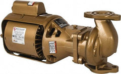 Bell & Gossett - 1/12 hp, 14-7/8" Long, 1 Phase, Bronze Housing, Brass Impeller, Inline Circulator Pump - 115 Volt, 60 Hz, 6-3/8" Flange Width, Bell & Gossett Part No. 106197, 125 Max psi, ODP Motor - Apex Tool & Supply