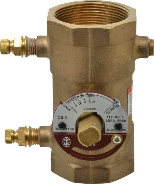 Bell & Gossett - 2" Pipe, Threaded End Connections, Inline Calibrated Balance Valve - 5-1/8" Long, 4-1/8" High, 300 Max psi, Brass Body - Apex Tool & Supply