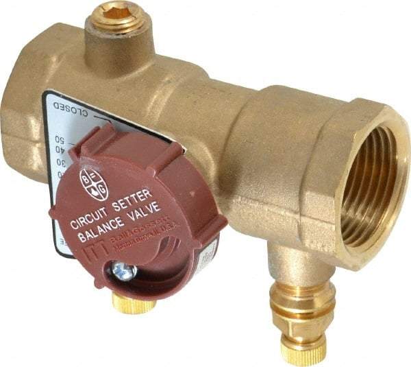 Bell & Gossett - 1" Pipe, Threaded End Connections, Inline Calibrated Balance Valve - 3-13/16" Long, 3-3/16" High, 300 Max psi, Brass Body - Apex Tool & Supply