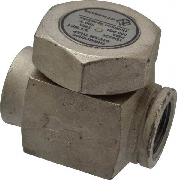 Hoffman Speciality - 3/4 Female" Pipe, Stainless Steel Thermodisc Steam Trap - 600 Max psi - Apex Tool & Supply