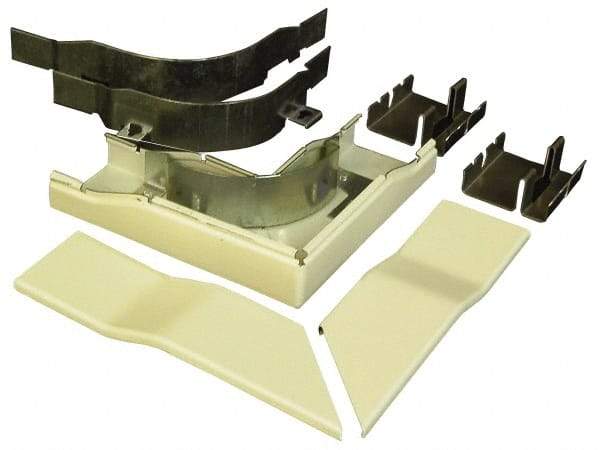Wiremold - 5-1/2 Inch Long x 5-1/2 Inch Wide x 7/8 Inch High, Raceway Elbow End - 90°, Ivory, For Use with Wiremold 2400 Series Raceways - Apex Tool & Supply