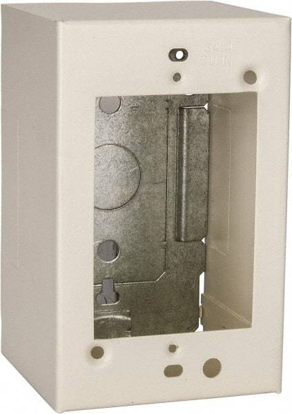 Wiremold - 4-5/8 Inch Long x 2-7/8 Inch Wide x 2-3/4 Inch High, Rectangular Raceway Box - Ivory, For Use with Wiremold 2400 Series Raceways - Apex Tool & Supply