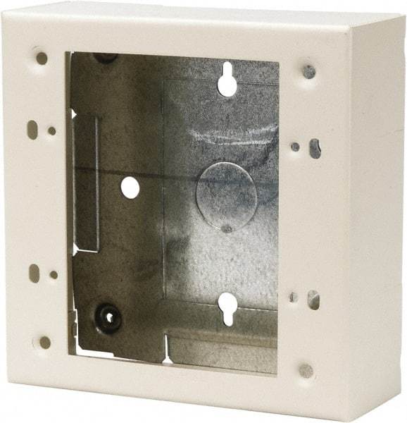 Wiremold - 4-3/4 Inch Long x 4-3/4 Inch Wide x 1-3/4 Inch High, Rectangular Raceway Box - Ivory, For Use with Wiremold 2400 Series Raceways - Apex Tool & Supply