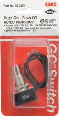 GC/Waldom - 1/2 Inch Mount Hole, Pushbutton Switch Only - Round, Chrome Pushbutton, Nonilluminated, Maintained (MA), On-Off - Apex Tool & Supply