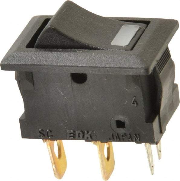 GC/Waldom - SPST, Maintained (MA), On-Off Sequence, Lighted Miniature Rocket Switch - 5 Amps at 125 Volts, 3 Amps at 250 Volts, Quick Connect & Solder, Panel Mount - Apex Tool & Supply
