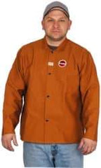 Stanco Safety Products - Size 3XL Welding & Flame Resistant/Retardant Jacket - Brown, Cotton, Snaps Closure, 54 to 56" Chest - Apex Tool & Supply