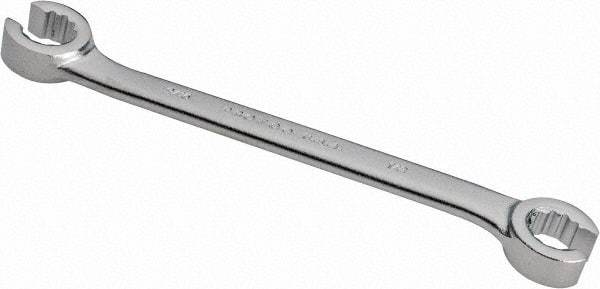 Proto - 1/2 x 9/16", Satin Finish, Open End Flare Nut Wrench - 12 Points, 7-1/2" OAL, Steel, Double End Head - Apex Tool & Supply