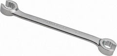 Proto - 1/2 x 9/16", Satin Finish, Open End Flare Nut Wrench - 12 Points, 7-1/2" OAL, Steel, Double End Head - Apex Tool & Supply