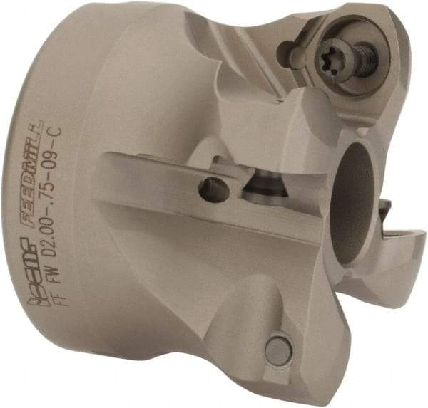 Iscar - 4 Inserts, 1.18" Cutter Diam, 0.08" Max Depth of Cut, Indexable High-Feed Face Mill - 3/4" Arbor Hole Diam, 1.57" High, FF WO..09 Inserts, Series FF FW - Apex Tool & Supply