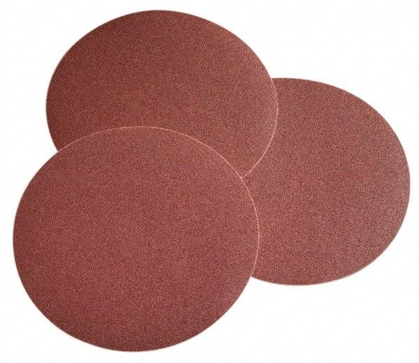 Norton - 8" Diam, 100 Grit Ceramic Adhesive PSA Disc - Medium Grade, Maroon, F Weighted Backing, Flexible - Apex Tool & Supply