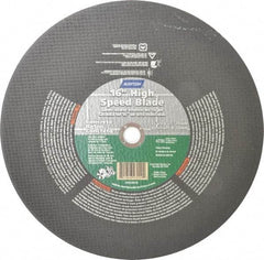 Norton - 16" 24 Grit Silicon Carbide Cutoff Wheel - 1/8" Thick, 1" Arbor, 4,800 Max RPM, Use with Electric & Gas Powered Saws - Apex Tool & Supply