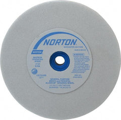 Norton - 60 Grit Aluminum Oxide Bench & Pedestal Grinding Wheel - 6" Diam x 1" Hole x 3/4" Thick, 4140 Max RPM, J Hardness, Medium Grade , Vitrified Bond - Apex Tool & Supply
