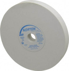 Norton - 100 Grit Aluminum Oxide Bench & Pedestal Grinding Wheel - 8" Diam x 1" Hole x 1" Thick, 3600 Max RPM, J Hardness, Fine Grade , Vitrified Bond - Apex Tool & Supply