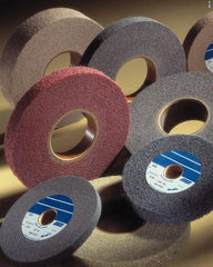 Norton - 6" Diam, 2" Face Width, 1" Center Hole, Medium Grade, Aluminum Oxide Deburring Wheel - Convolute, Density 6 Grade, 6,000 RPM - Apex Tool & Supply