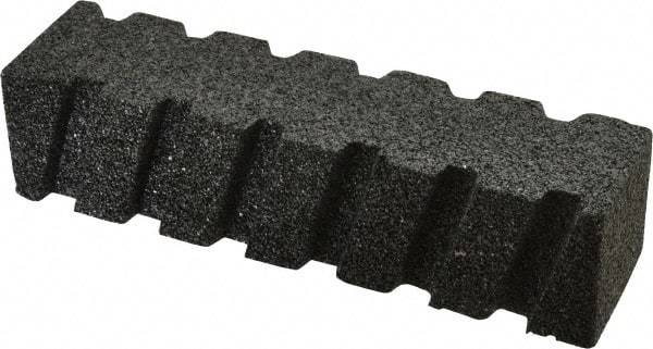 Made in USA - 8" Long x 2" Wide x 2" Thick, Silicon Carbide Sharpening Stone - Fluted Rectangle, 24 Grit, Very Coarse Grade - Apex Tool & Supply