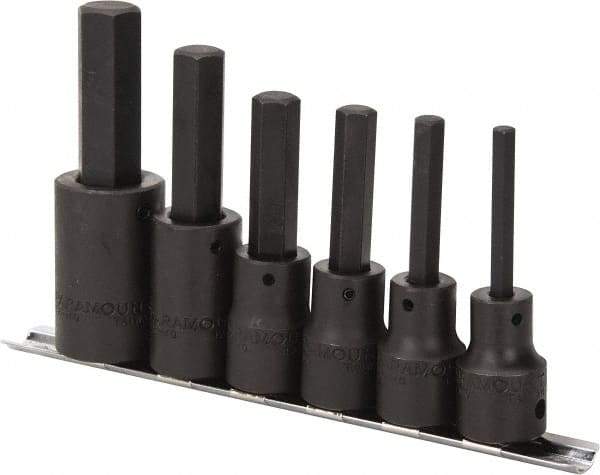 Paramount - 6 Piece 1/2" Drive Metric Impact Hex Bit Socket Set - 6 to 17mm Hex - Apex Tool & Supply