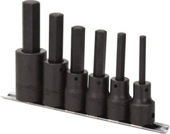 Paramount - 6 Piece 1/2" Drive Metric Impact Hex Bit Socket Set - 6 to 17mm Hex - Apex Tool & Supply