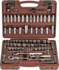 Paramount - 103 Piece 1/4" & 3/8" Drive Deep Well Socket Set - 6, 8, 12 Points, 5/32" to 13/16" (4mm to 19mm) Range, Inch/Metric Measurement Standard - Apex Tool & Supply