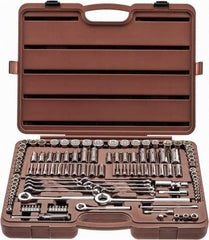 Paramount - 116 Piece 1/4, 3/8 & 1/2" Drive Standard Deep Socket Set - 6, 8 & 12 Points, 5/32 to 1/2", 4 to 13mm, Inch/Metric Measurement Standard - Apex Tool & Supply