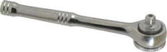 Paramount - 1/4" Drive Round Head Quick-Release Ratchet - Chrome Finish, 5-3/4" OAL, 45 Gear Teeth, Full Polished Knurled Handle - Apex Tool & Supply