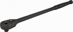 Paramount - 1/2" Drive Pear Head Quick-Release Ratchet - Black Oxide Finish, 15" OAL, 45 Gear Teeth, Standard Knurled Handle - Apex Tool & Supply