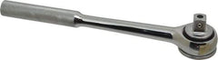 Paramount - 1/2" Drive Round Head Quick-Release Ratchet - Chrome Finish, 10-3/32" OAL, 45 Gear Teeth, Full Polished Knurled Handle, Reversible with Knurled Speed Ring Head - Apex Tool & Supply