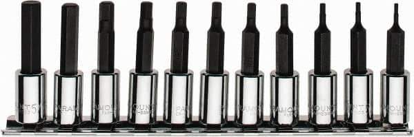 Paramount - 11 Piece 1/4" Drive Inch Hex Bit Socket Set - 1/16 to 5/16" Hex - Apex Tool & Supply