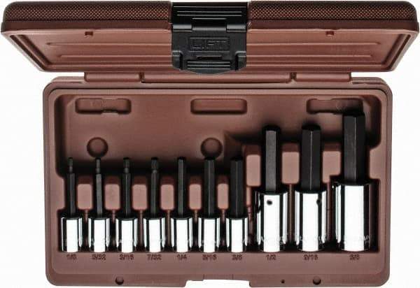 Paramount - 10 Piece 3/8 & 1/2" Drive Inch Hex Bit Socket Set - 1/8 to 5/8" Hex - Apex Tool & Supply