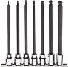 Paramount - 7 Piece 3/8" Drive Inch Ball Hex Bit Socket Set - 1/8 to 3/8" Hex - Apex Tool & Supply
