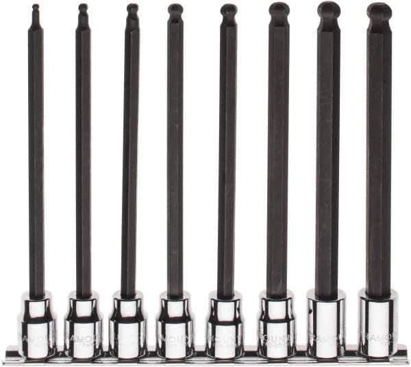 Paramount - 8 Piece 3/8" Drive Metric Ball Hex Bit Socket Set - 3 to 10mm Hex - Apex Tool & Supply