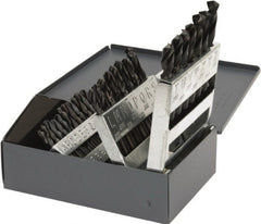 Hertel - 135° Point, Oxide Finish, High Speed Steel Screw Machine Length Drill Bit Set - Apex Tool & Supply