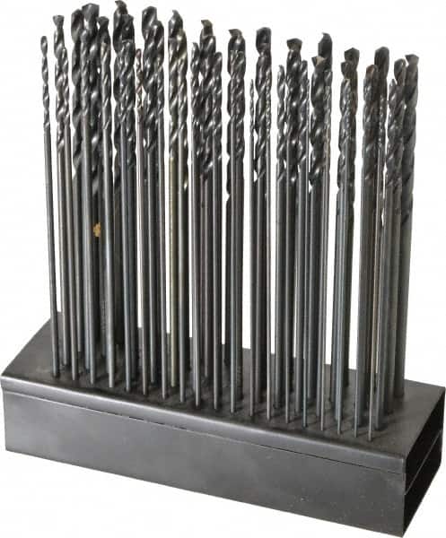 Hertel - 135° Point, Black Oxide Finish, High Speed Steel Aircraft Extension Length Drill Bit Set - Apex Tool & Supply