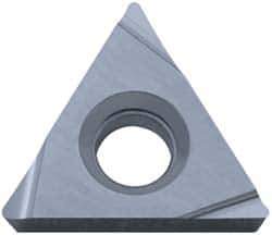 Kyocera - TPGH221 H Grade TN60 Cermet Turning Insert - TiCN/NbC Finish, 60° Triangle, 1/4" Inscr Circle, 1/8" Thick, 1/64" Corner Radius - Apex Tool & Supply