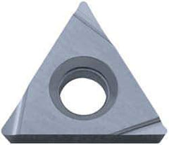 Kyocera - TPGH221 H Grade TN60 Cermet Turning Insert - TiCN/NbC Finish, 60° Triangle, 1/4" Inscr Circle, 1/8" Thick, 1/64" Corner Radius - Apex Tool & Supply