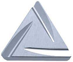 Kyocera - TPGR222 A Grade TN60 Cermet Turning Insert - TiCN/NbC Finish, 60° Triangle, 1/4" Inscr Circle, 1/8" Thick, 1/32" Corner Radius - Apex Tool & Supply