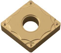 Kyocera - CNMG430.5 GP Grade PV90 Cermet Turning Insert - TiN Finish, 80° Diamond, 1/2" Inscr Circle, 3/16" Thick, 0.0079" Corner Radius - Apex Tool & Supply
