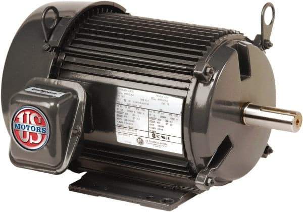 US Motors - 1 hp, TEFC Enclosure, No Thermal Protection, 1740, 1415 RPM, 208-230/460 & 190/380 Volt, 60/50 Hz, Three Phase Premium Efficient Motor - Size 56 Frame, C-Face Mount, 1 Speed, Sealed Ball Bearings, 3.1-3.0/1.5 Full Load Amps, F Class Insulation - Apex Tool & Supply