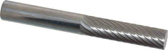 Atrax - 1/4" Cut Diam, 1/4" Shank Diam, Cylinder Head Single Cut Burr - Carbide, Flat End, 1" LOC, 2" OAL - Apex Tool & Supply