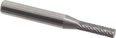 Atrax - 5/32" Cut Diam, 1/4" Shank Diam, Cylinder Head Double Cut Burr - Carbide, Flat End, 5/8" LOC, 2-1/4" OAL - Apex Tool & Supply