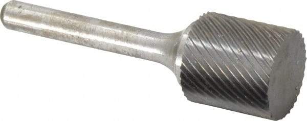 Atrax - 3/4" Cut Diam, 1/4" Shank Diam, Cylinder Head Single Cut Burr - Carbide, Flat End, 3/4" LOC, 2-1/4" OAL - Apex Tool & Supply