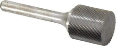 Atrax - 3/4" Cut Diam, 1/4" Shank Diam, Cylinder Head Single Cut Burr - Carbide, Flat End, 3/4" LOC, 2-1/4" OAL - Apex Tool & Supply