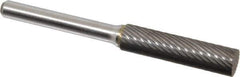 Atrax - 3/8" Cut Diam, 1/4" Shank Diam, Cylinder Head Single Cut Burr - Carbide, Flat End, 1-1/2" LOC, 1-1/2" OAL - Apex Tool & Supply