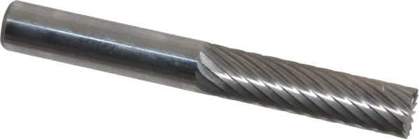 Atrax - 1/4" Cut Diam, 1/4" Shank Diam, Cylinder with End Cut Head Single Cut Burr - Carbide, End Cut End, 1" LOC, 2" OAL - Apex Tool & Supply
