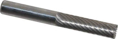 Atrax - 1/4" Cut Diam, 1/4" Shank Diam, Cylinder with End Cut Head Single Cut Burr - Carbide, End Cut End, 1" LOC, 2" OAL - Apex Tool & Supply