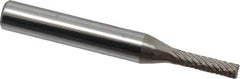 Atrax - 1/8" Cut Diam, 1/4" Shank Diam, Cylinder with End Cut Head Double Cut Burr - End Cut End, 5/8" LOC, 2" OAL - Apex Tool & Supply