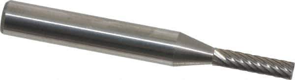 Atrax - 1/8" Cut Diam, 1/4" Shank Diam, Cylinder with End Cut Head Single Cut Burr - Carbide, End Cut End, 5/8" LOC, 2" OAL - Apex Tool & Supply