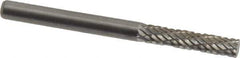 Atrax - 1/8" Cut Diam, 1/8" Shank Diam, Cylinder with End Cut Head Double Cut Burr - End Cut End, 9/16" LOC, 1-1/2" OAL - Apex Tool & Supply