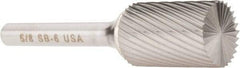 Atrax - 5/8" Cut Diam, 1/4" Shank Diam, Cylinder with End Cut Head Single Cut Burr - Carbide, End Cut End, 1" LOC, 2-3/4" OAL - Apex Tool & Supply