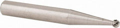 Atrax - 1/8" Cut Diam, 1/4" Shank Diam, Ball Head Single Cut Burr - Carbide, 3/32" LOC, 2" OAL - Apex Tool & Supply